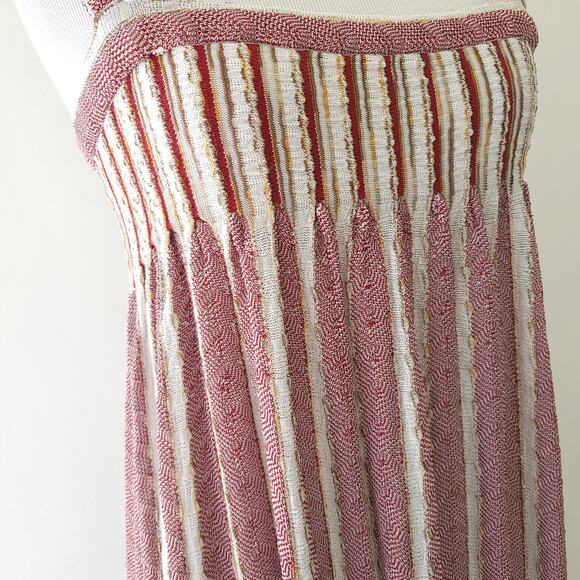 Free People Rain Shadow Maxi Dress Knit Babydoll Square Neck Striped XS - Picture 7 of 14